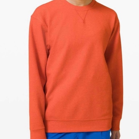Lululemon All Yours Crew Sweatshirt Orange Heathered Brick Bubble Dot - Picture 1 of 6